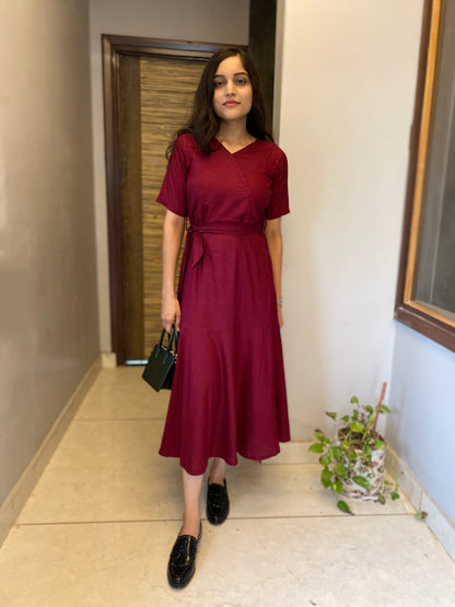 Wine Wrap Dress