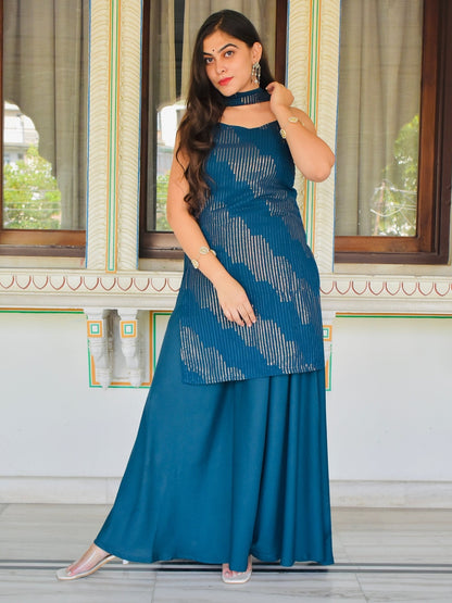 Turquoise Festive Suit Set