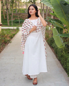 White Floral Suit Set