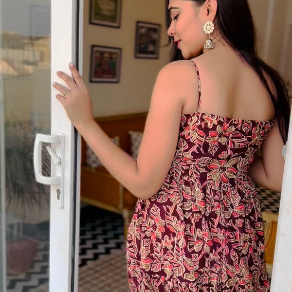 Wine Tier Maxi Dress