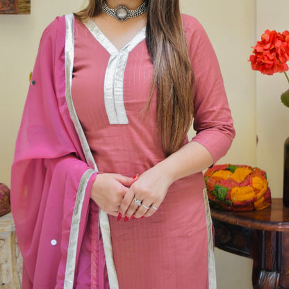 Blush Lurex Suit Set
