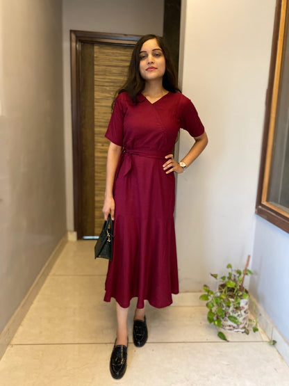 Wine Wrap Dress