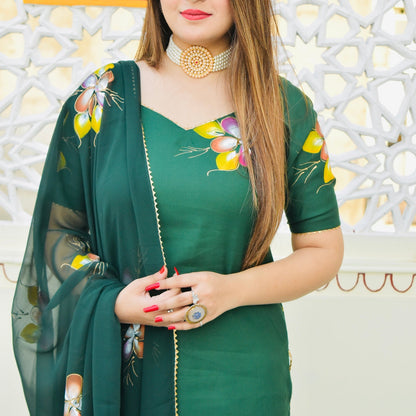 Emerald Handpainted Suit Set