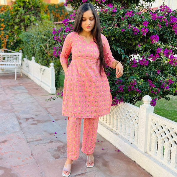 Peachy Butti Cord Set