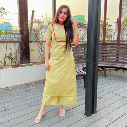 Pistachio Cotton Kurta Set