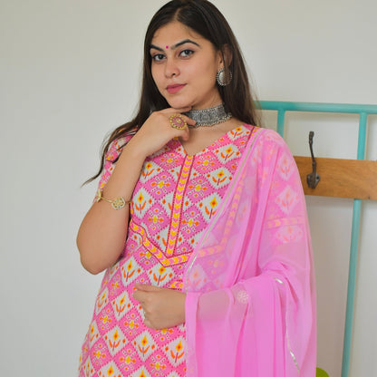 Sehaj Pink Cotton Suit Set