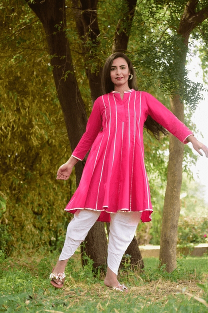 Magenta Kali Dhoti Kurta Set
