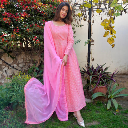 Navya Pink Cotton Suit Set