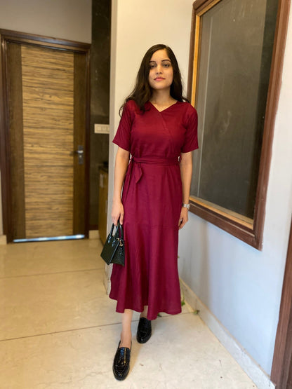 Wine Wrap Dress