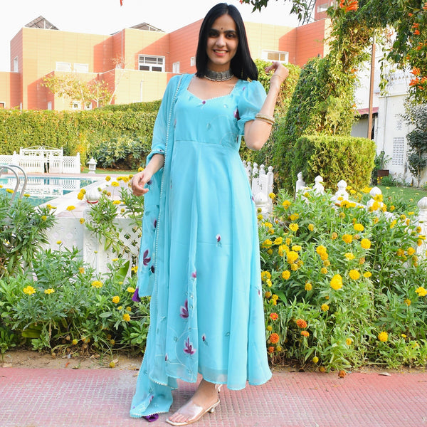 Soothing Sea Kali Handpainted Suit Set