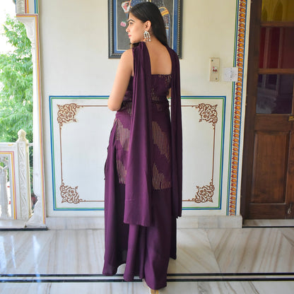Wine Festive Suit Set