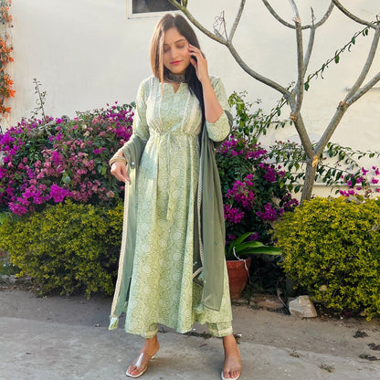 Sea Green Tie-Up Suit Set