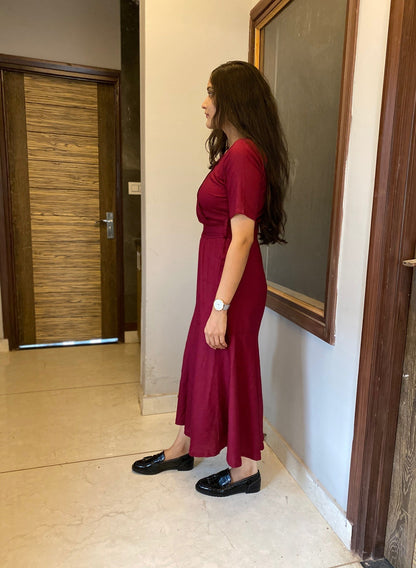 Wine Wrap Dress