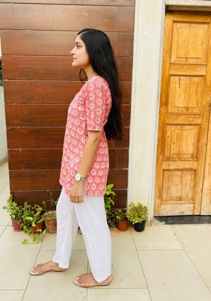 Pink Handblock Top