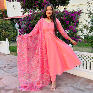 Baby Pink Floral Suit Set