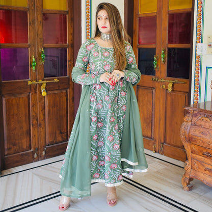 Gulmohar Handblock Suit Set