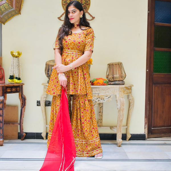 Bali Foil Sharara Suit Set