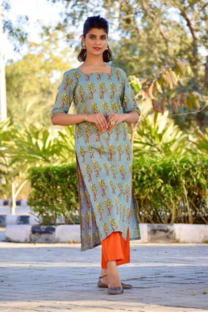 Teel Floral Kurta Set