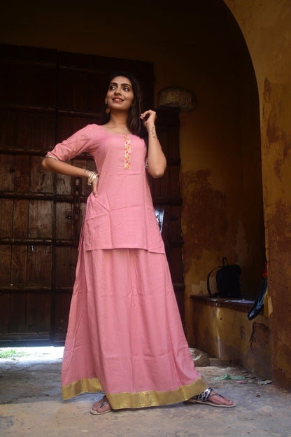 Powder Pink Ethnic Lehenga Set