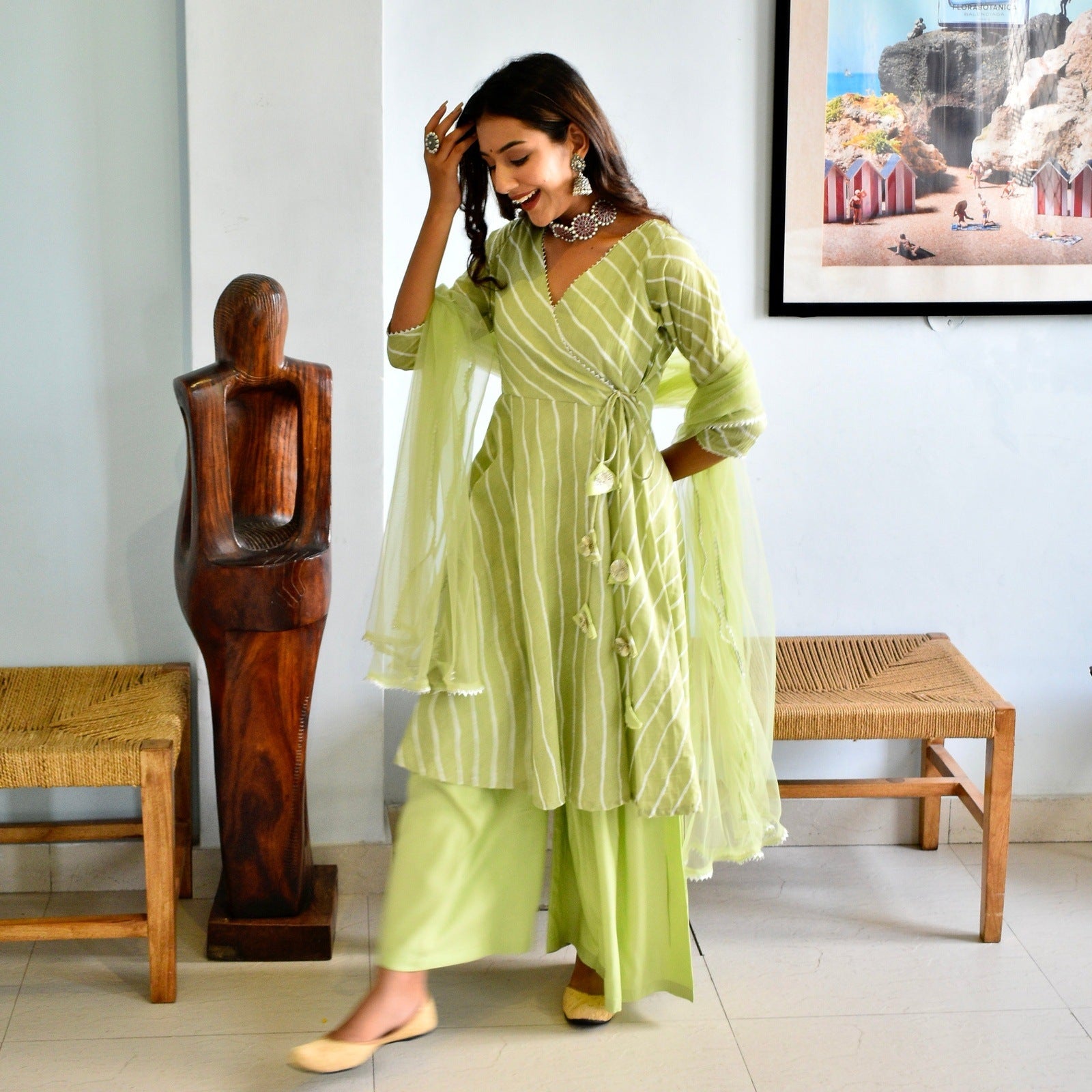 Green Leharia Sharara Suit Set