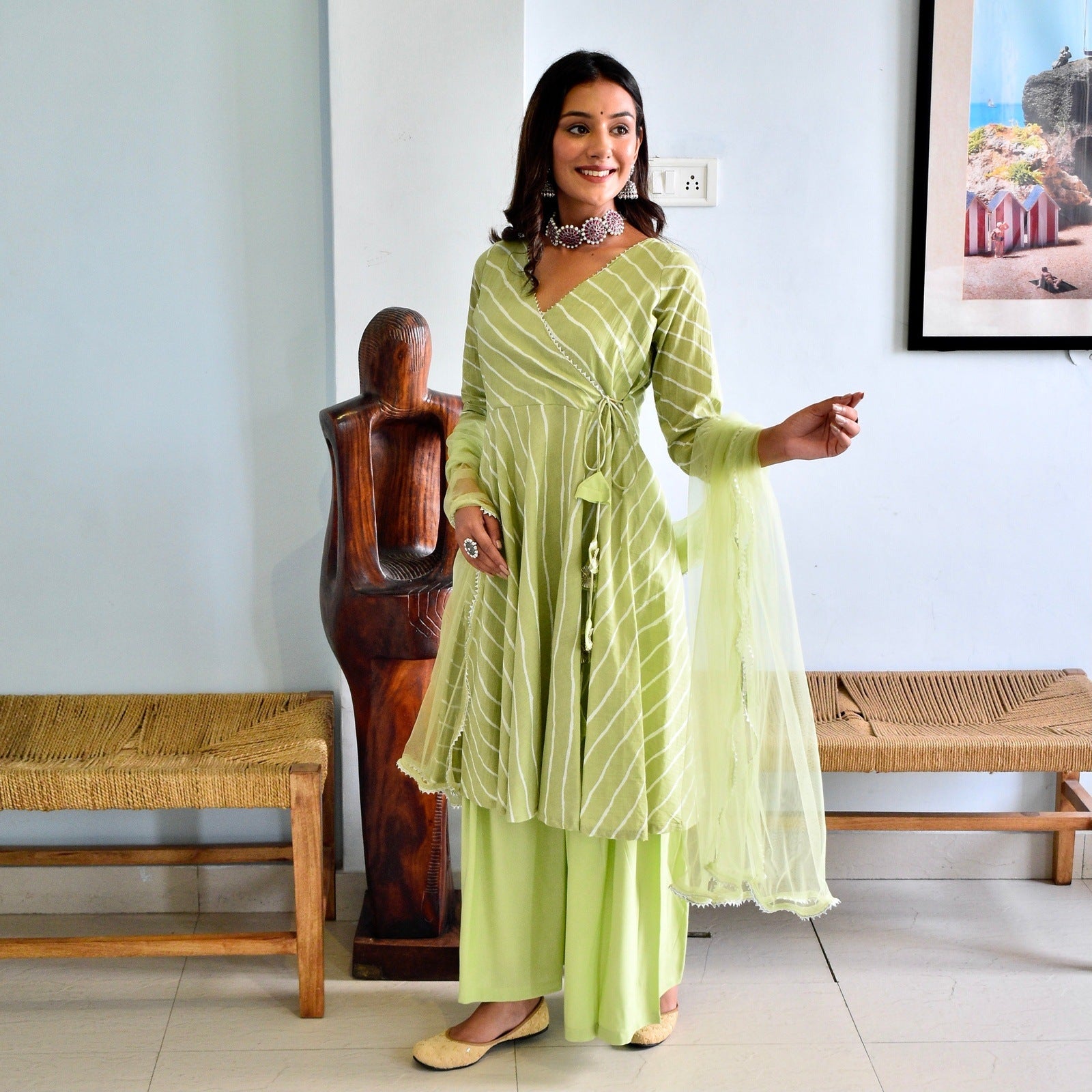 Green Leharia Sharara Suit Set