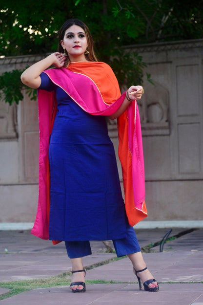 Navy Ethnic Suit Set