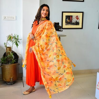 Orange Handpainted Suit Set