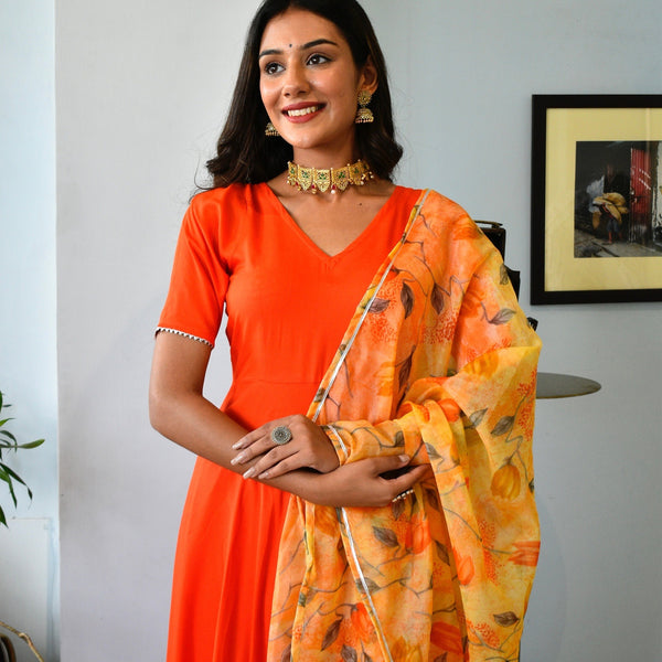 Orange Handpainted Suit Set