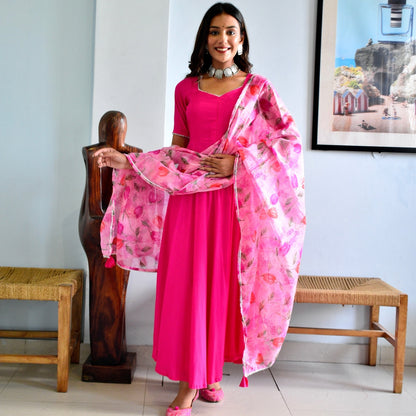 Pink Handpainted Suit Set