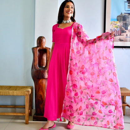 Pink Handpainted Suit Set