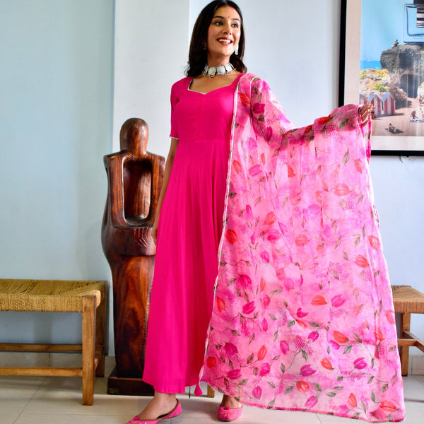 Pink Handpainted Suit Set