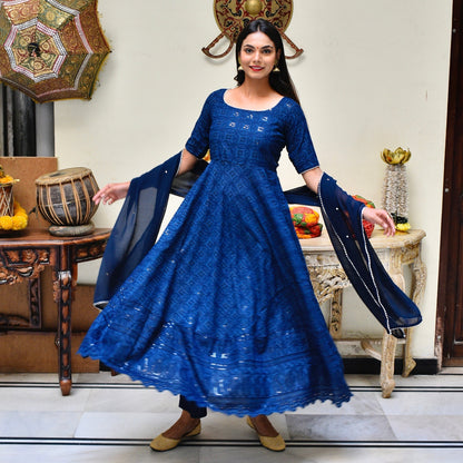 Blue Chikankari Suit Set