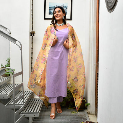 Lilac Handpainted Suit Set