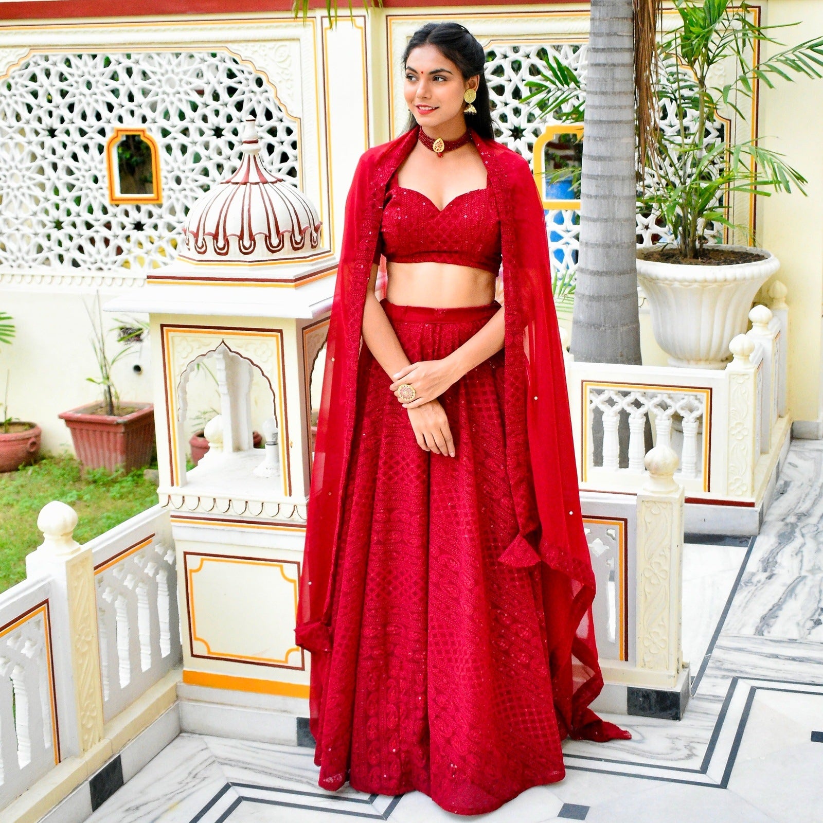 Georgette Chikankari Lehenga Choli, Feature : Dry Cleaning, Gender : Female  at Best Price in Mathura