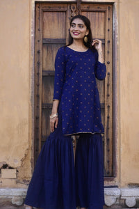 Blue Festive Sharara Kurta Set