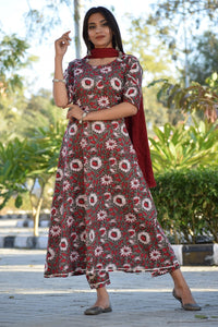 Maroon Floral Suit Set