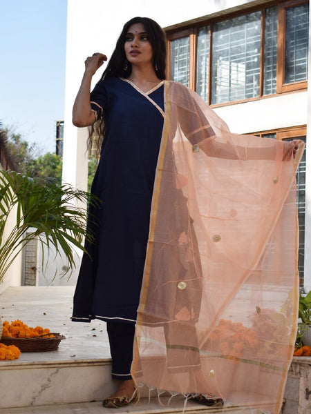 Navy Angrakha Suit Set