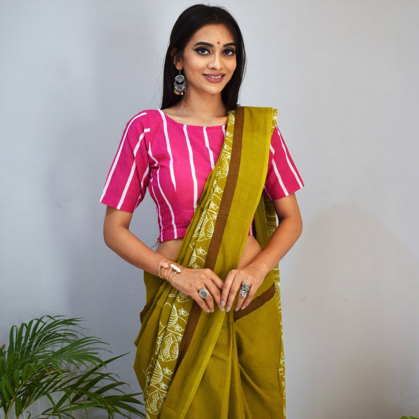 Hazelnut Cotton Printed Saree