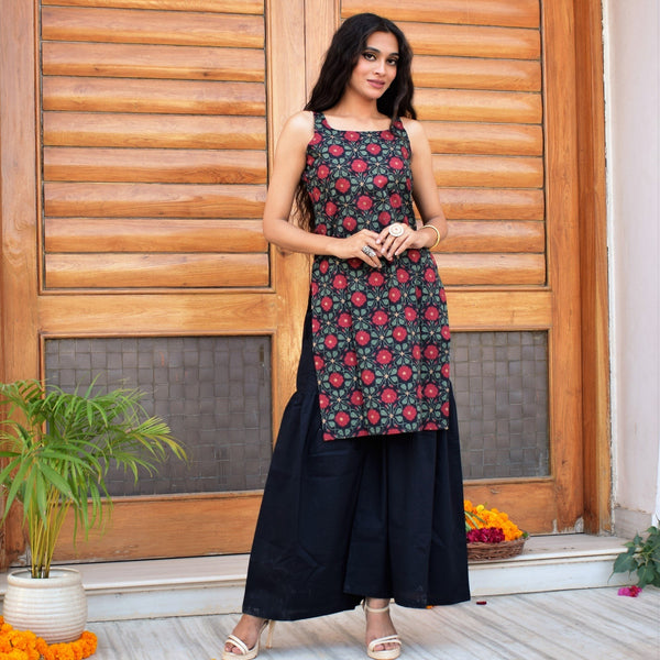 Black Rose Kurta Set