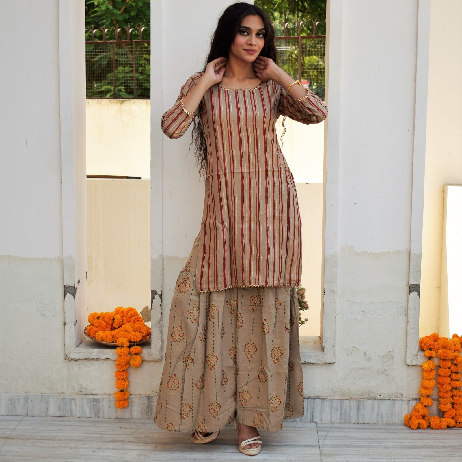 Ivory Gold Foil Kurta Set