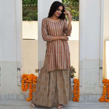 Ivory Gold Foil Kurta Set