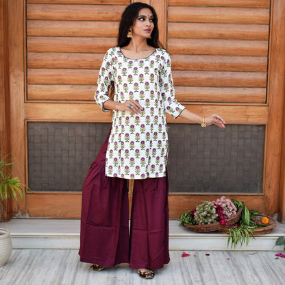 Spring Wine Kurta Set