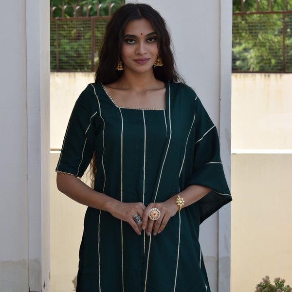 Midnight Green Sharara Set