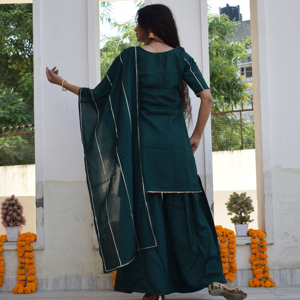 Midnight Green Sharara Set