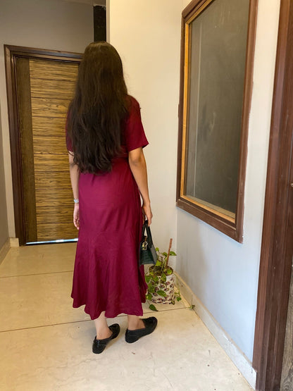 Wine Wrap Dress