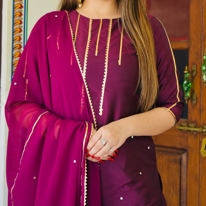 Wine Handwork Suit Set
