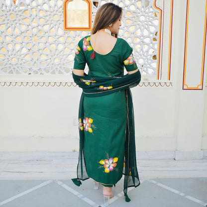 Emerald Handpainted Suit Set