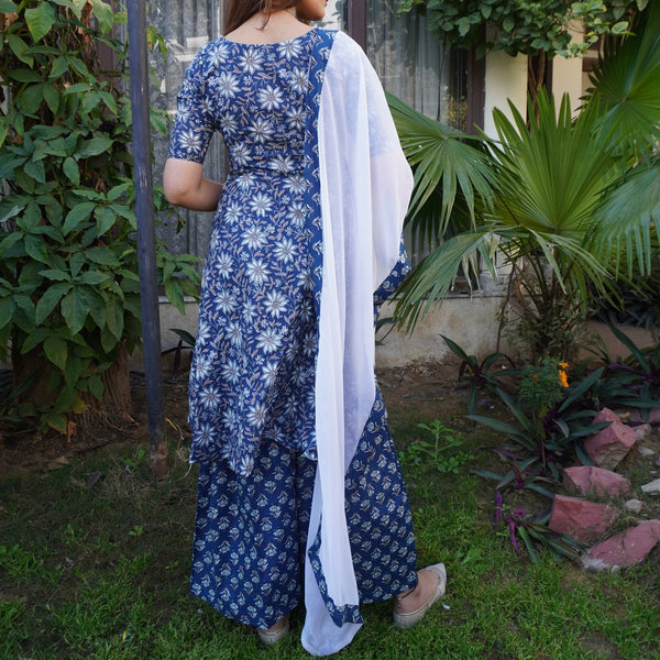 Anaya Indigo Sharara Suit Set