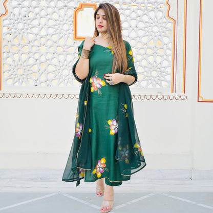 Emerald Handpainted Suit Set