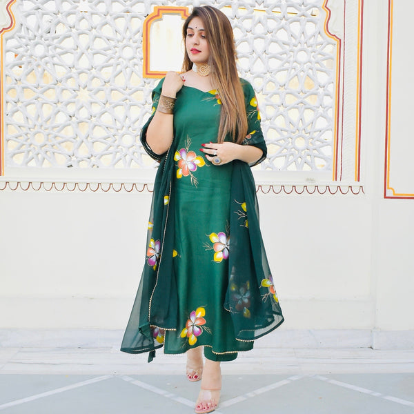 Emerald Handpainted Suit Set
